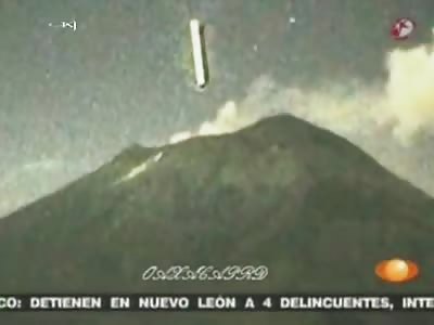 UFO flies INTO volcano!