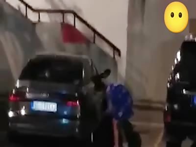 Woman destroys her boyfriends car