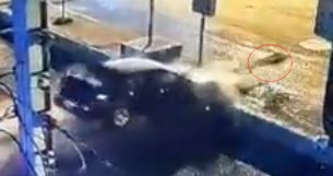 Man Brutally Ejected After Driving into Wall