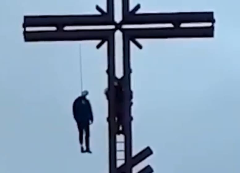 Russian Man Hangs Himself from Cross