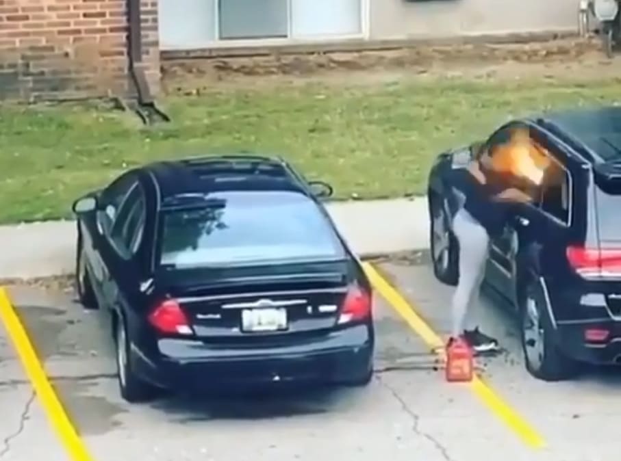 Quick Karma For Woman Setting SUV Ablaze