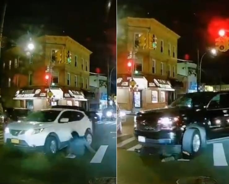 Dashcam Catches Pedestrian Being Ran Over At Intersection