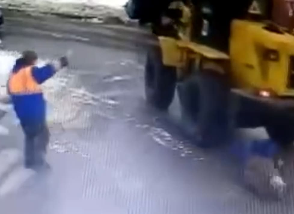 Man In Blind Spot Crushed By Front Loader