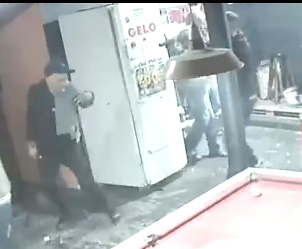 Pool Game Interrupted With Bullets