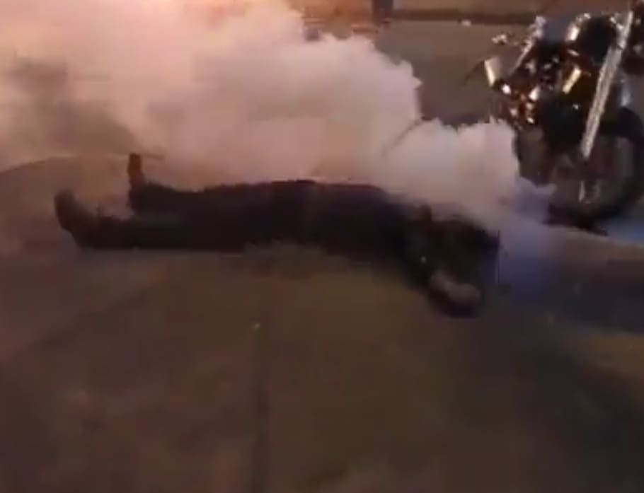 Protester Takes Tear Gas Grenade To The Face