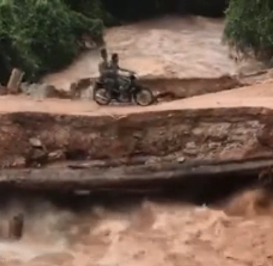 Two People Fall Into Flash Flood as Bridge Collapses in Cambodia