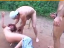 Girl is attacked by two man in the forrest