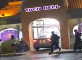 Driver Plows Into Group Of People Before Smashing Into A Taco Bell!