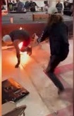 Dude Set on Fire at a Wrestling Match.
