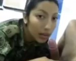 Army girl sucking superior