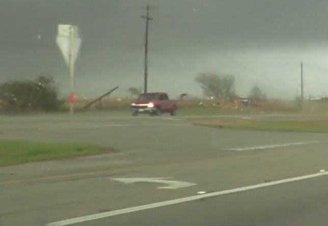 INSANE Footage Shows Pickup Truck Flipped By Tornado, Then