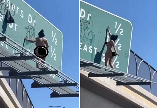 Cops Stand Around to Watch Naked Woman Spray Paint on a