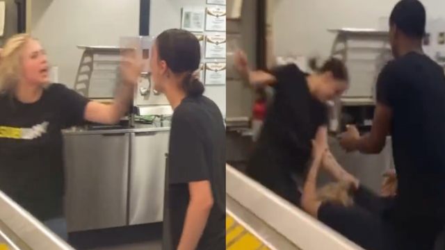 Trailer Trash Goes Behind Subway Counter and Assault