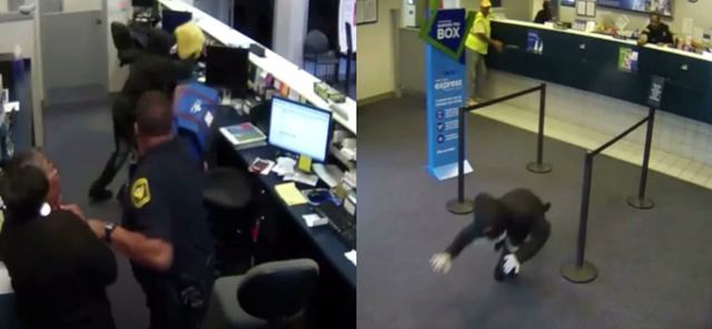 Robber Jumps Counter Only to be Shot in the Head.