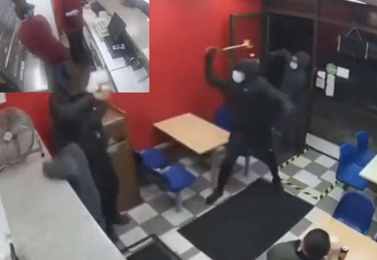 Dude Hacked up in London Chicken Shop