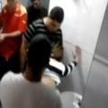 Savage Group of Guys fuck Teen Girl on a Bathroom Toilet