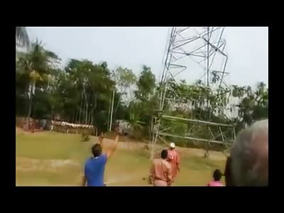Suicidal Man Dangles from Power Lines before Free Falling to his Death 