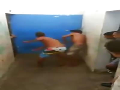 Inmates in Prison Fighting all Organized by the Prison Guards
