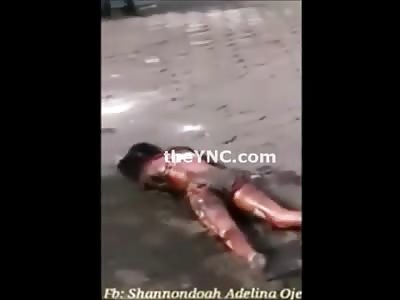 Brutal Burning Girl from Guatemala...Convulsing on the Ground before being Lit Ablaze 
