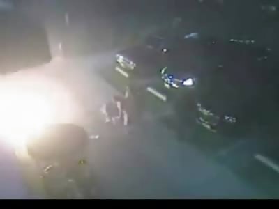 Man Set on Fire When Molotov Cocktail is Thrown at Him