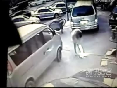 Manhole Cover Explodes Sending Woman Flying