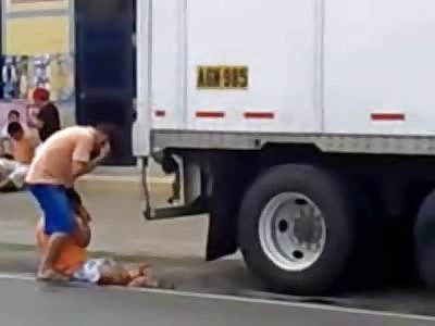 Poor Mans Legs Completely Ripped off by Semi...Being Comforted by Good Samaritan 