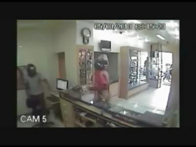 WRONG PLACE WRONG TIME: Man Walks into a Store Being Robbed...is Shot Dead