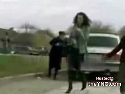 Violent Old Woman Delivers a Brutal Beating in the Street