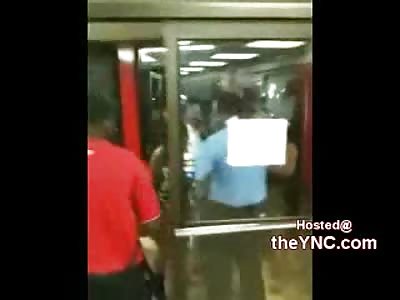 Black Lady Slaps the Shit out of Security Guard at the Grub Spot