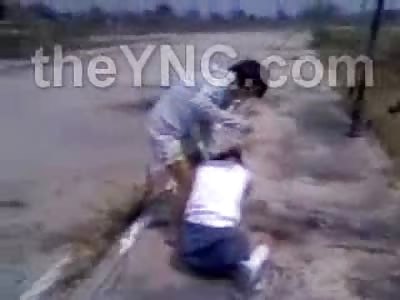 Crying Girl in Skirt is Beaten like a Rag Doll