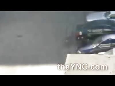 Drunk and Drugged Russian Maniac Takes on 15 Cars with his Bare Hands