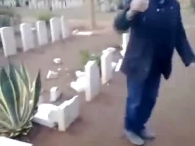 Muslims Destroy entire Cemetery of Christian and Jewish Graves