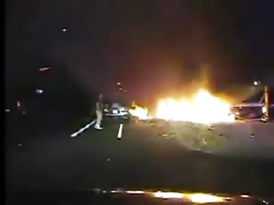 Heroic Cops pull Man from Burning Vehicle as he has no Idea where he Is