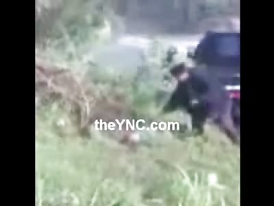 Cell Phone Video shows Man Convulsing while being Brutally Stoned to Death on the Side of the Road (Includes Aftermath, Watch Full Video)