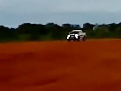 Truck Driver Ejected and Tossed into the Air in Bizarre Dirt Race