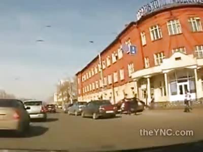 Out of Control Woman Driver Hits Pedestrians on a Crosswalk