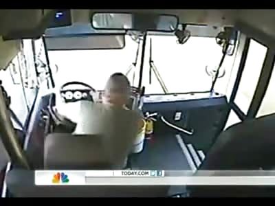 BUMP: Bus Driver Crashes into House After Falling off his Seat from Hitting a Bump