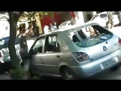 Crazy Woman takes Hammer out on her Boyfriends Car