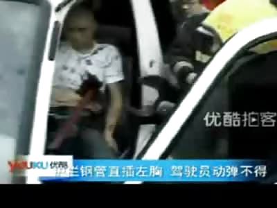 Man Impaled in Front Seat of His Car Rescuers Confused