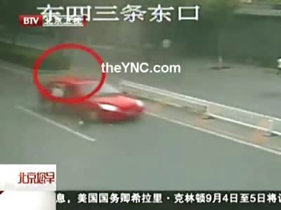 Girl Chatting on her Cell Phone gets it Knocked Out of her Hands by Speeding Car