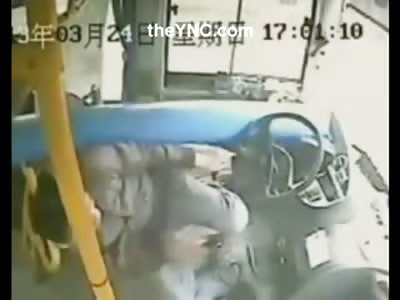 Absolutely Amazing Video of Pole Crashing Through Bus and the LUCKIEST Bus Driver Ever