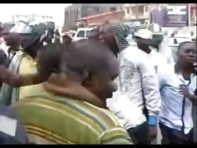 Naked Black Man trying to Protect his Penis is Necklaced and Burned Alive by Angry Mob