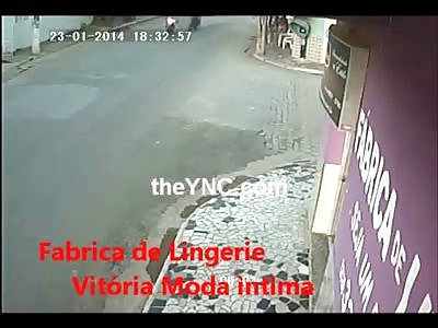 Two Bikers Collide in CCTV Captured Accident