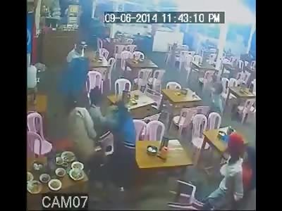 Man Eating Dinner at Chinese Restaurant is Brutally Stabbed to Death as his Friend are Also Attacked